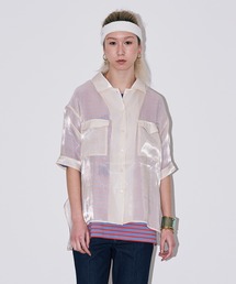 Bonjour Girl | シースルー オーガンジー半袖シャツ(シャツ/ブラウス)