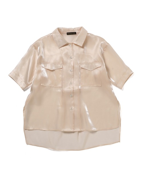 Bonjour Girl（ボンジュールガール）の「シースルー オーガンジー半袖シャツ（シャツ/ブラウス・レディース・アイボリー/グリーン/ピンク・FREE）」の20枚目の写真