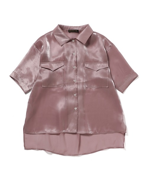 Bonjour Girl（ボンジュールガール）の「シースルー オーガンジー半袖シャツ（シャツ/ブラウス・レディース・アイボリー/グリーン/ピンク・FREE）」の22枚目の写真