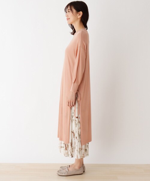 DRESKIP（ドレスキップ）の「◆【2点セット】シアーニットワンピース（ワンピース・レディース・ブラック/オフホワイト/サンドベージュ/ベビーピンク・02/03）」の6枚目の写真