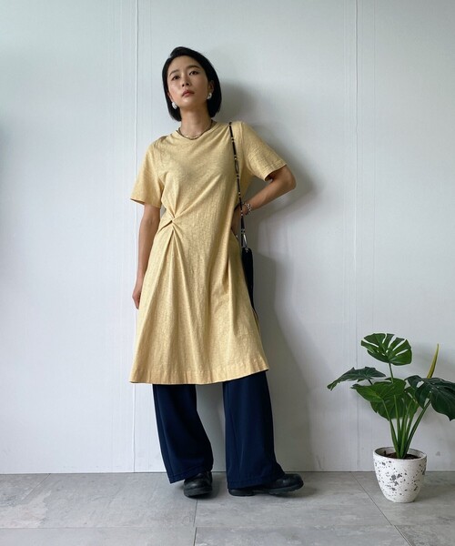 JET(ジェット)の「◆【ウォッシャブル】コットン天竺ツイストデザインワンピース(ワンピース・レディース・ホワイト/レモンイエロー/ブラック・04/06)」の4枚目の写真