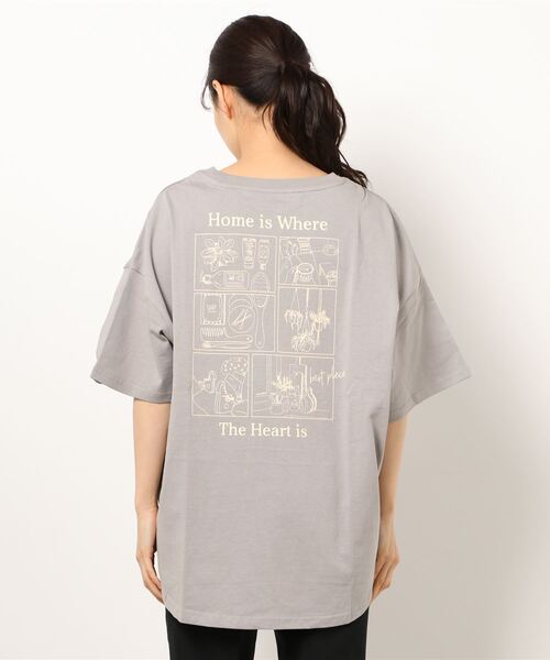 RAG MACHINE（ラグマシーン）の「【RAG MACHINE】イラストプリントＴシャツ（Tシャツ/カットソー・レディース・ライトグレー/オレンジ/オフホワイト・L/M）」の6枚目の写真