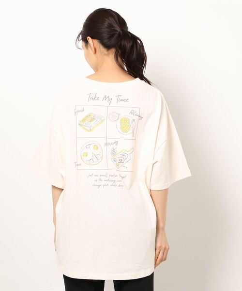 RAG MACHINE（ラグマシーン）の「【RAG MACHINE】イラストプリントＴシャツ（Tシャツ/カットソー・レディース・ライトグレー/オレンジ/オフホワイト・L/M）」の7枚目の写真