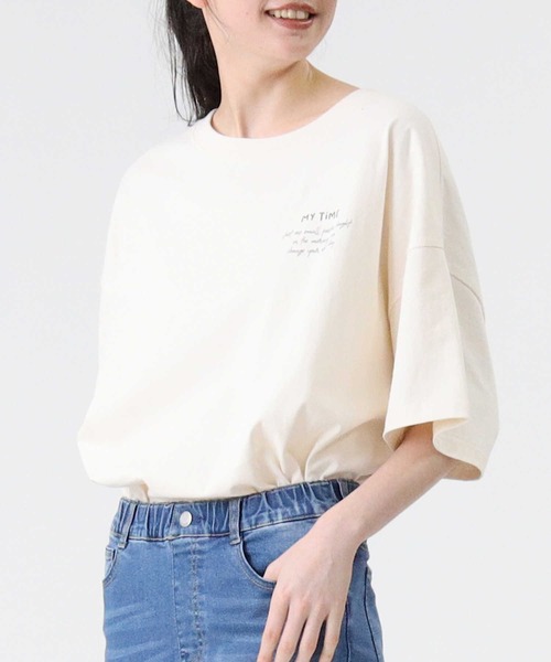 RAG MACHINE（ラグマシーン）の「【RAG MACHINE】イラストプリントＴシャツ（Tシャツ/カットソー・レディース・ライトグレー/オレンジ/オフホワイト・L/M）」の9枚目の写真