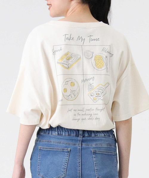 RAG MACHINE（ラグマシーン）の「【RAG MACHINE】イラストプリントＴシャツ（Tシャツ/カットソー・レディース・ライトグレー/オレンジ/オフホワイト・L/M）」の10枚目の写真