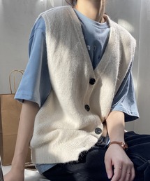 前あきニットベスト