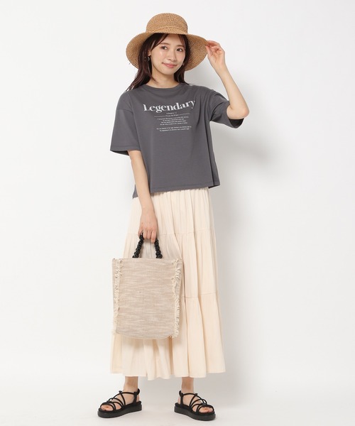 mysty woman（ミスティウーマン）の「デザインロゴTシャツ 947456（Tシャツ/カットソー・レディース・チャコールグレー/オフホワイト/ライム・FREE）」の14枚目の写真