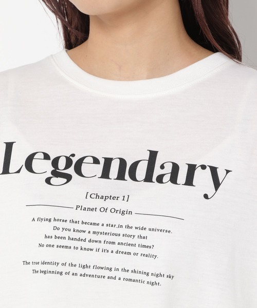 mysty woman（ミスティウーマン）の「デザインロゴTシャツ 947456（Tシャツ/カットソー・レディース・チャコールグレー/オフホワイト/ライム・FREE）」の9枚目の写真