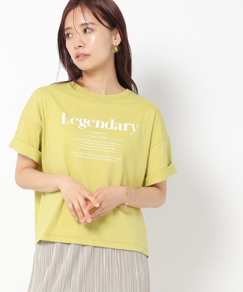 mysty woman（ミスティウーマン）の「デザインロゴTシャツ 947456（Tシャツ/カットソー・レディース・チャコールグレー/オフホワイト/ライム・FREE）」の16枚目の写真