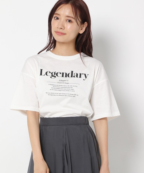 mysty woman（ミスティウーマン）の「デザインロゴTシャツ 947456（Tシャツ/カットソー・レディース・チャコールグレー/オフホワイト/ライム・FREE）」の10枚目の写真