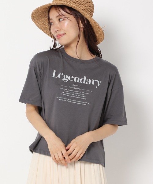 mysty woman（ミスティウーマン）の「デザインロゴTシャツ 947456（Tシャツ/カットソー・レディース・チャコールグレー/オフホワイト/ライム・FREE）」の12枚目の写真