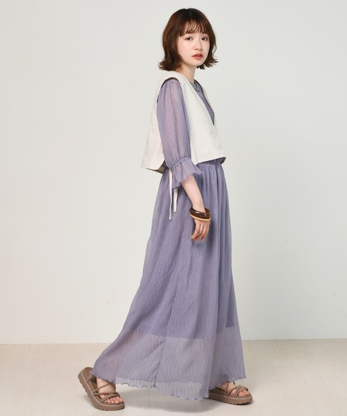 RETRO GIRL（レトロガール）の「【セットアイテム】ビスチェSETプリーツワンピ（ワンピース・レディース・ブラック/ブルー/ホワイト系その他・FREE）」の3枚目の写真