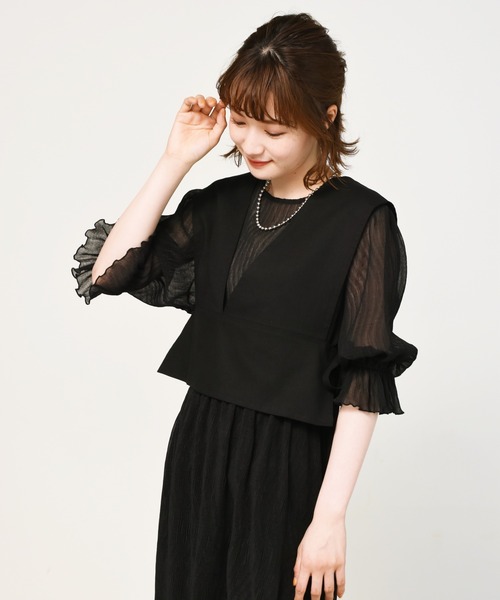 RETRO GIRL（レトロガール）の「【セットアイテム】ビスチェSETプリーツワンピ（ワンピース・レディース・ブラック/ブルー/ホワイト系その他・FREE）」の12枚目の写真