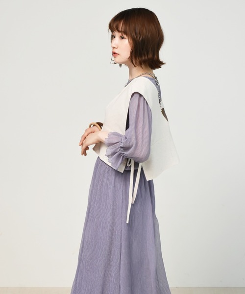 RETRO GIRL（レトロガール）の「【セットアイテム】ビスチェSETプリーツワンピ（ワンピース・レディース・ブラック/ブルー/ホワイト系その他・FREE）」の18枚目の写真