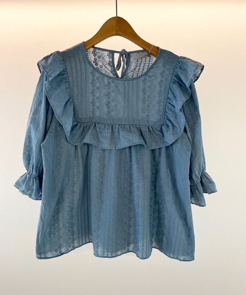 LUREM（ルアム）の「フリルレースブラウス（シャツ/ブラウス・レディース・ブルー/ライトベージュ/ホワイト・FREE）」の7枚目の写真