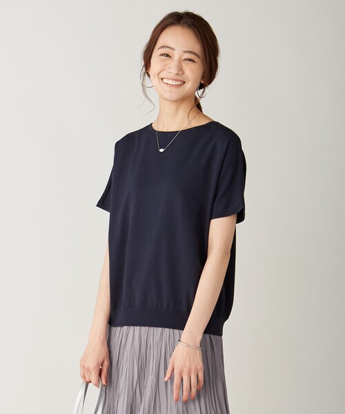 J.PRESS(ジェイプレス)の「【UVカット・洗える】Functional Cotton Blend 袖レース ニット(ニット/セーター・レディース・ピンク系/ターコイズブルー系/ベージュ系/ネイビー系・MEDIUM/LARGE)」の1枚目の写真
