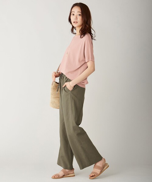 J.PRESS(ジェイプレス)の「【UVカット・洗える】Functional Cotton Blend 袖レース ニット(ニット/セーター・レディース・ピンク系/ターコイズブルー系/ベージュ系/ネイビー系・MEDIUM/LARGE)」の5枚目の写真