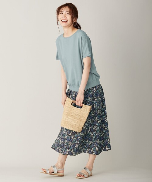 J.PRESS(ジェイプレス)の「【UVカット・洗える】Functional Cotton Blend 袖レース ニット(ニット/セーター・レディース・ピンク系/ターコイズブルー系/ベージュ系/ネイビー系・MEDIUM/LARGE)」の13枚目の写真
