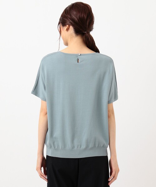 J.PRESS(ジェイプレス)の「【UVカット・洗える】Functional Cotton Blend 袖レース ニット(ニット/セーター・レディース・ピンク系/ターコイズブルー系/ベージュ系/ネイビー系・MEDIUM/LARGE)」の8枚目の写真