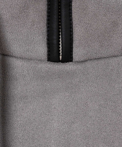 CASPER JOHN（キャスパージョン）の「Boa Bonding Suede High-neck Hoodie/ボアボンディングスウェードハイネックパーカー（パーカー・メンズ・チャコールグレー/ベージュ・SMALL/MEDIUM/LARGE）」の15枚目の写真