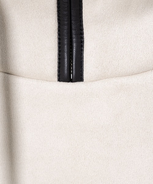 CASPER JOHN（キャスパージョン）の「Boa Bonding Suede High-neck Hoodie/ボアボンディングスウェードハイネックパーカー（パーカー・メンズ・チャコールグレー/ベージュ・SMALL/MEDIUM/LARGE）」の18枚目の写真