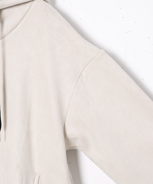 CASPER JOHN（キャスパージョン）の「Boa Bonding Suede High-neck Hoodie/ボアボンディングスウェードハイネックパーカー（パーカー・メンズ・チャコールグレー/ベージュ・SMALL/MEDIUM/LARGE）」の22枚目の写真