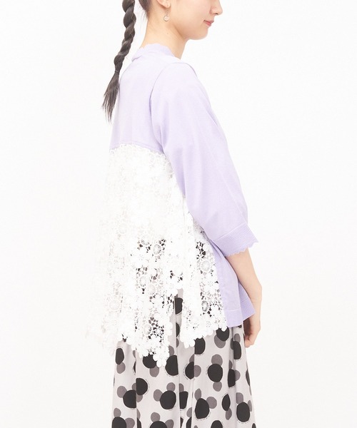 AS KNOW AS de base(アズノゥアズドゥバズ)の「スカラレース&ニットカーディガン(カーディガン/ボレロ・レディース・グレー/オフホワイト/ラベンダー・FREE)」の18枚目の写真