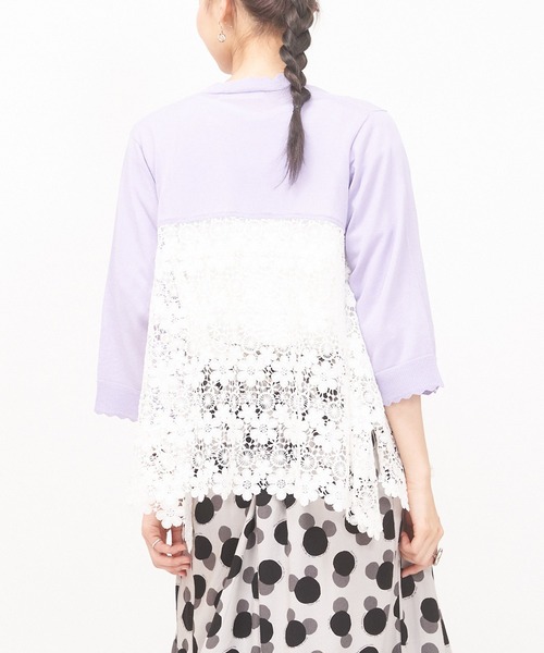 AS KNOW AS de base(アズノゥアズドゥバズ)の「スカラレース&ニットカーディガン(カーディガン/ボレロ・レディース・グレー/オフホワイト/ラベンダー・FREE)」の19枚目の写真