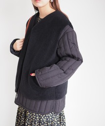 B:MING by BEAMS / 3WAY ボア Vネック キルト ブルゾン 21AW