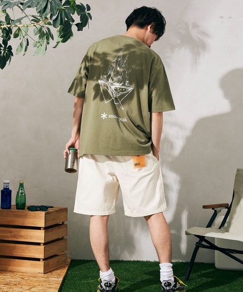 Snow Peak（スノーピーク）の「【Snow Peak×relume / スノーピーク】別注 Camp Fire プリントTシャツ（Tシャツ/カットソー・メンズ・グレー/カーキ/ホワイト・S/M/L）」の16枚目の写真