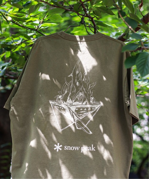 Snow Peak（スノーピーク）の「【Snow Peak×relume / スノーピーク】別注 Camp Fire プリントTシャツ（Tシャツ/カットソー・メンズ・グレー/カーキ/ホワイト・S/M/L）」の13枚目の写真