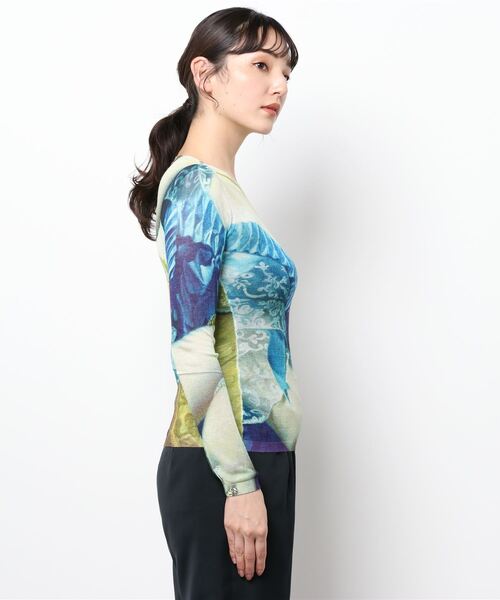 Desigual（デシグアル）の「アーティ 長袖Tシャツ FLORENCIA（Tシャツ/カットソー・レディース・ブルー・2L/S/M/L）」の2枚目の写真