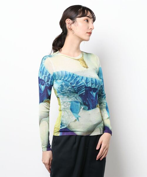 Desigual（デシグアル）の「アーティ 長袖Tシャツ FLORENCIA（Tシャツ/カットソー・レディース・ブルー・2L/S/M/L）」の9枚目の写真