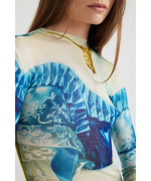 Desigual（デシグアル）の「アーティ 長袖Tシャツ FLORENCIA（Tシャツ/カットソー・レディース・ブルー・2L/S/M/L）」の7枚目の写真