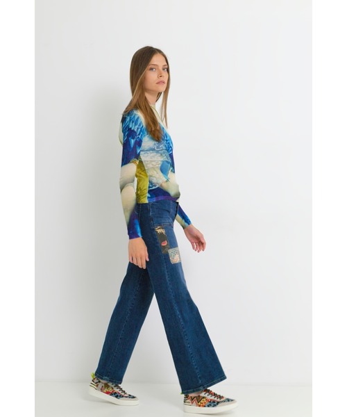 Desigual（デシグアル）の「アーティ 長袖Tシャツ FLORENCIA（Tシャツ/カットソー・レディース・ブルー・2L/S/M/L）」の11枚目の写真