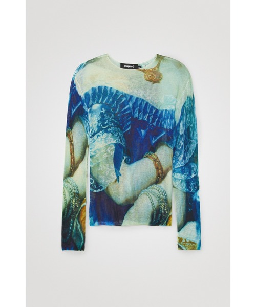 Desigual（デシグアル）の「アーティ 長袖Tシャツ FLORENCIA（Tシャツ/カットソー・レディース・ブルー・2L/S/M/L）」の8枚目の写真