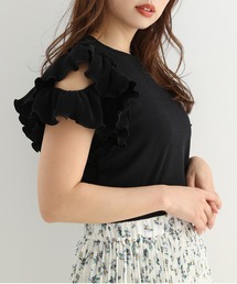 one after another NICE CLAUP | 肩あきフリルテレコトップス(Tシャツ/カットソー)