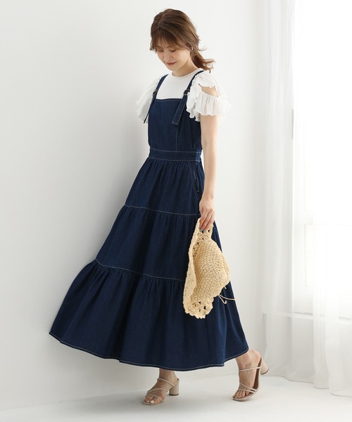 one after another NICE CLAUP(ワンアフターアナザーナイスクラップ)の「肩あきフリルテレコトップス(Tシャツ/カットソー・レディース・ブラック/オフホワイト/モカ・FREE)」の17枚目の写真