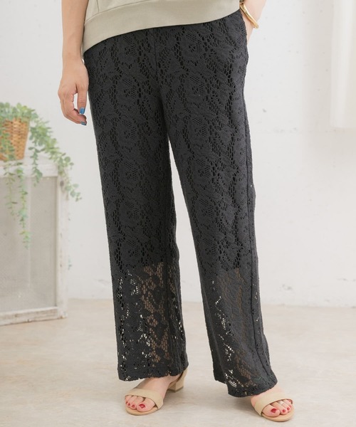 ITEMS URBANRESEARCH（アイテムズ アーバンリサーチ）の「柄編みレースパンツ（その他パンツ・レディース・オフホワイト/チャコールグレー/グレー系その他・FREE）」の3枚目の写真