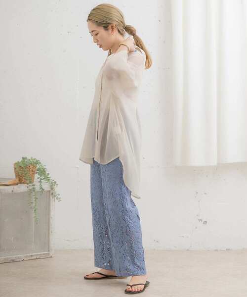 ITEMS URBANRESEARCH（アイテムズ アーバンリサーチ）の「柄編みレースパンツ（その他パンツ・レディース・オフホワイト/チャコールグレー/グレー系その他・FREE）」の4枚目の写真