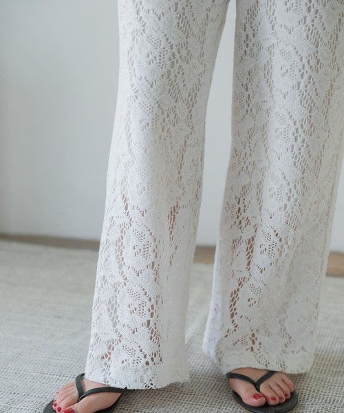 ITEMS URBANRESEARCH（アイテムズ アーバンリサーチ）の「柄編みレースパンツ（その他パンツ・レディース・オフホワイト/チャコールグレー/グレー系その他・FREE）」の6枚目の写真