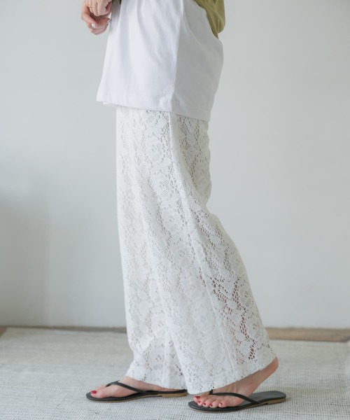 ITEMS URBANRESEARCH（アイテムズ アーバンリサーチ）の「柄編みレースパンツ（その他パンツ・レディース・オフホワイト/チャコールグレー/グレー系その他・FREE）」の14枚目の写真