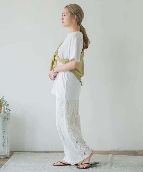 ITEMS URBANRESEARCH（アイテムズ アーバンリサーチ）の「柄編みレースパンツ（その他パンツ・レディース・オフホワイト/チャコールグレー/グレー系その他・FREE）」の9枚目の写真