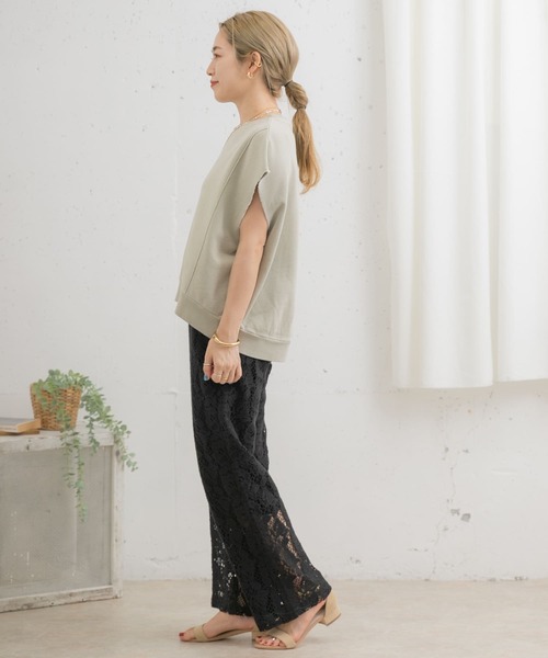ITEMS URBANRESEARCH（アイテムズ アーバンリサーチ）の「柄編みレースパンツ（その他パンツ・レディース・オフホワイト/チャコールグレー/グレー系その他・FREE）」の5枚目の写真