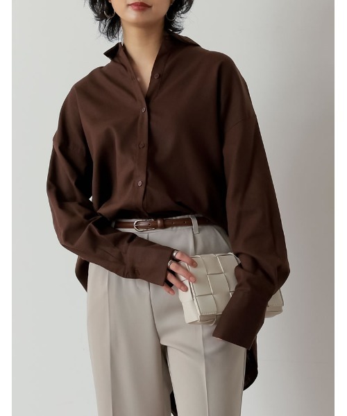 涼感リネンブレンドオーバーサイズシャツ