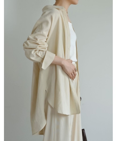 涼感リネンブレンドオーバーサイズシャツ