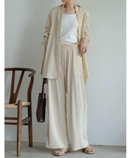 涼感リネンブレンドオーバーサイズシャツ