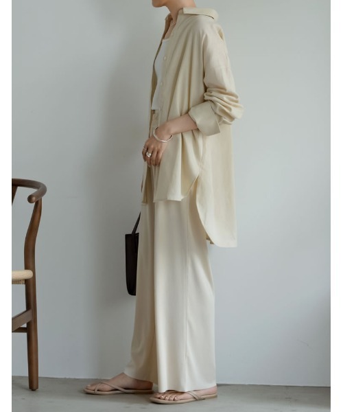 涼感リネンブレンドオーバーサイズシャツ