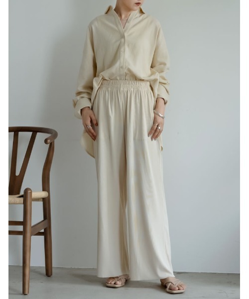 涼感リネンブレンドオーバーサイズシャツ