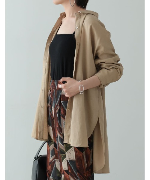 涼感リネンブレンドオーバーサイズシャツ